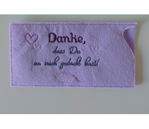 Stickdatei - ITH Schokohülle "Danke, dass Du an mich gedacht hast" christlich